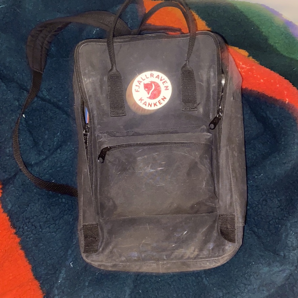 Used fjallraven kanken black backpack
